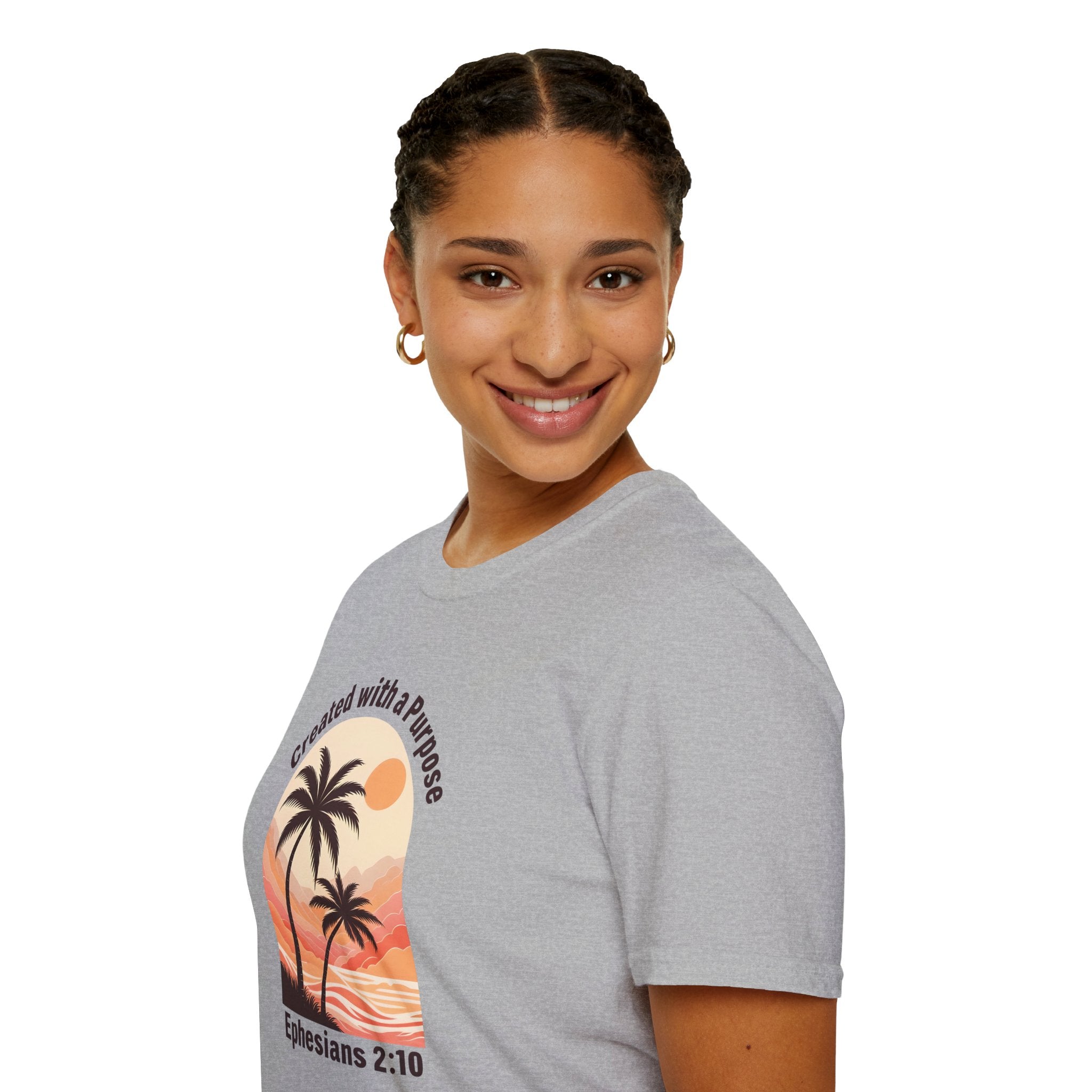 Created With A Purpose Ephesians 2:10 | Gilden Unisex T-shirt | Faith-Based Summer Tee