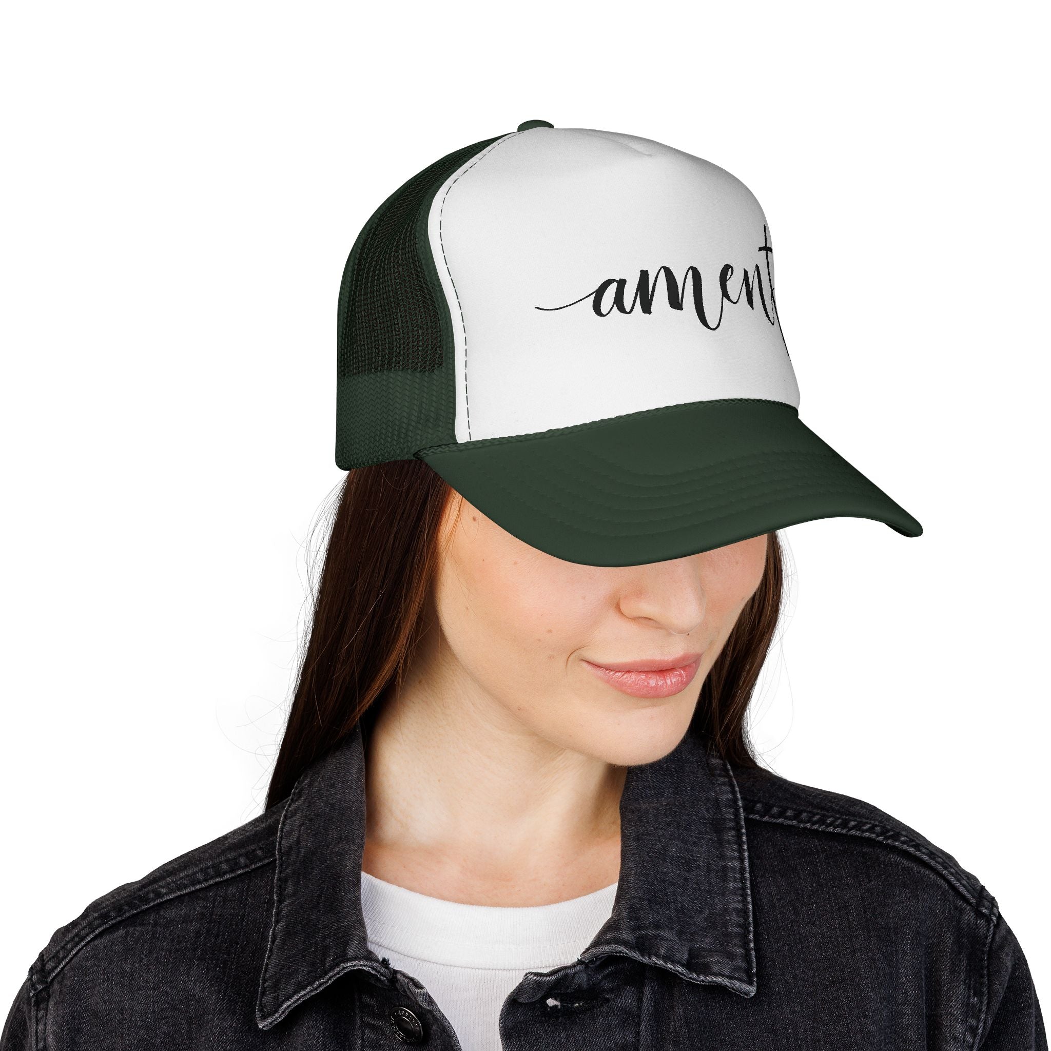 Amen Christian Trucker Hat | Faith Snapback Cap | Adjustable Mesh Hat Gift