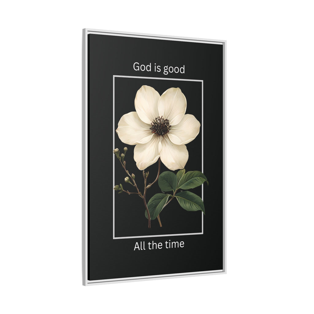 God is Good All The Time Christian Framed Matte Canvas Wall Art | Faith Inspirational Home Decor