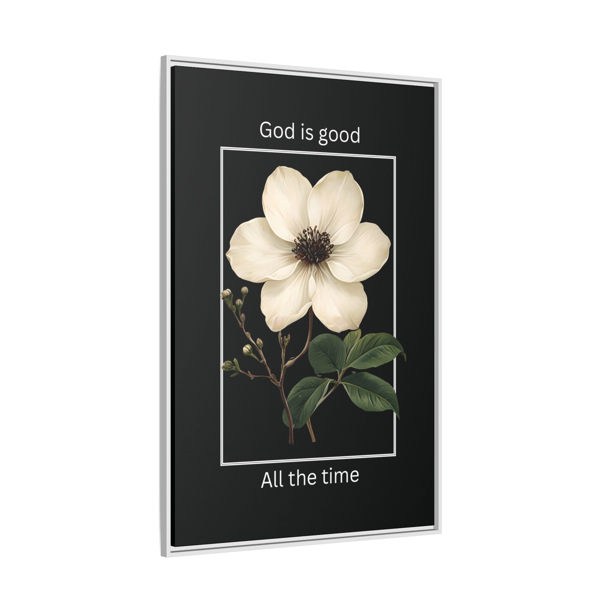 God is Good All The Time Christian Framed Matte Canvas Wall Art | Faith Inspirational Home Decor