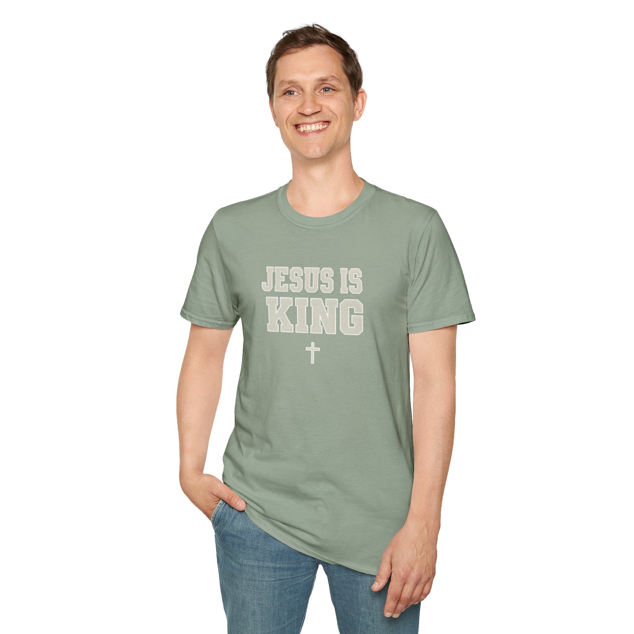Jesus is King Unisex Gildan Softstyle T-Shirt | Christian Faith Apparel | Christian Gifts