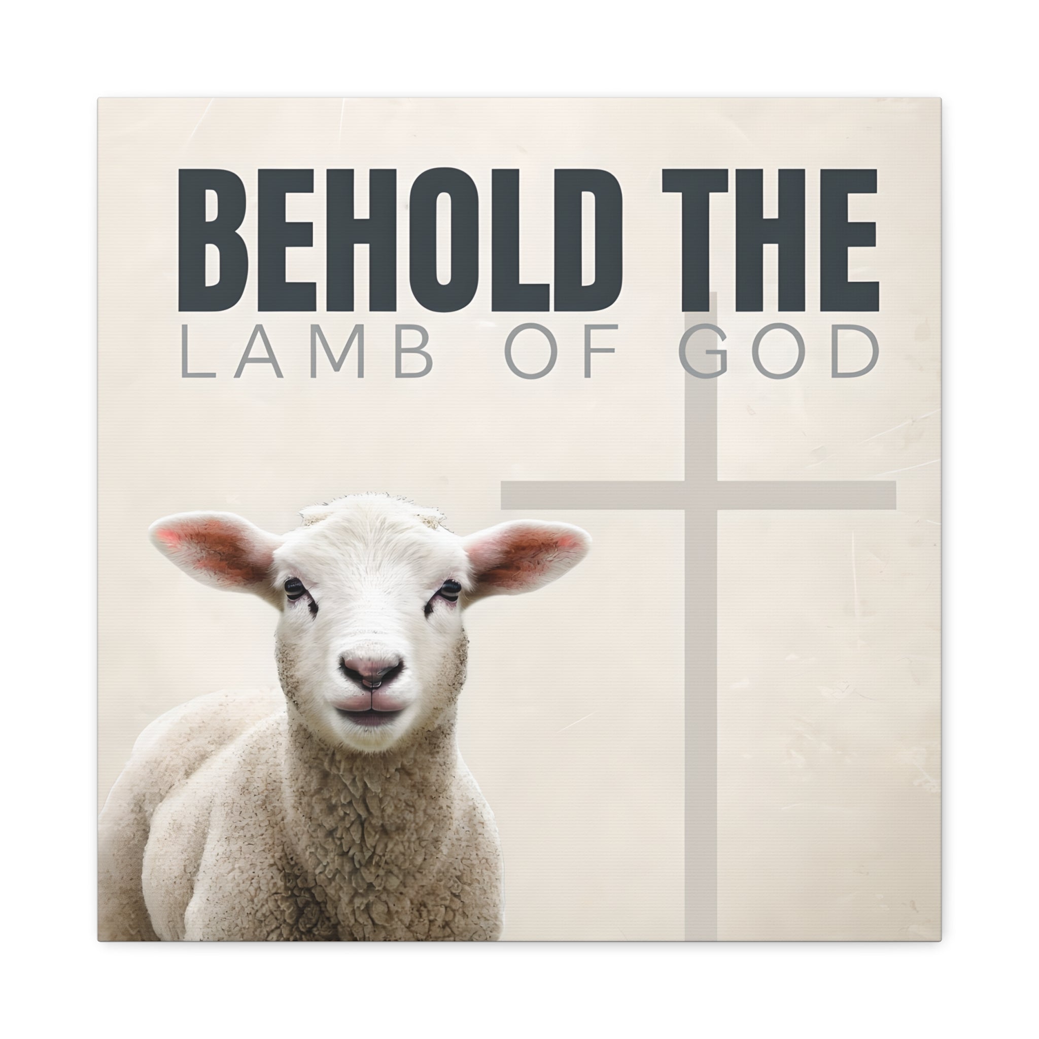 Behold the Lamb of God Canvas – Christian Wall Art with Lamb & Cross Design (Multiple Sizes)