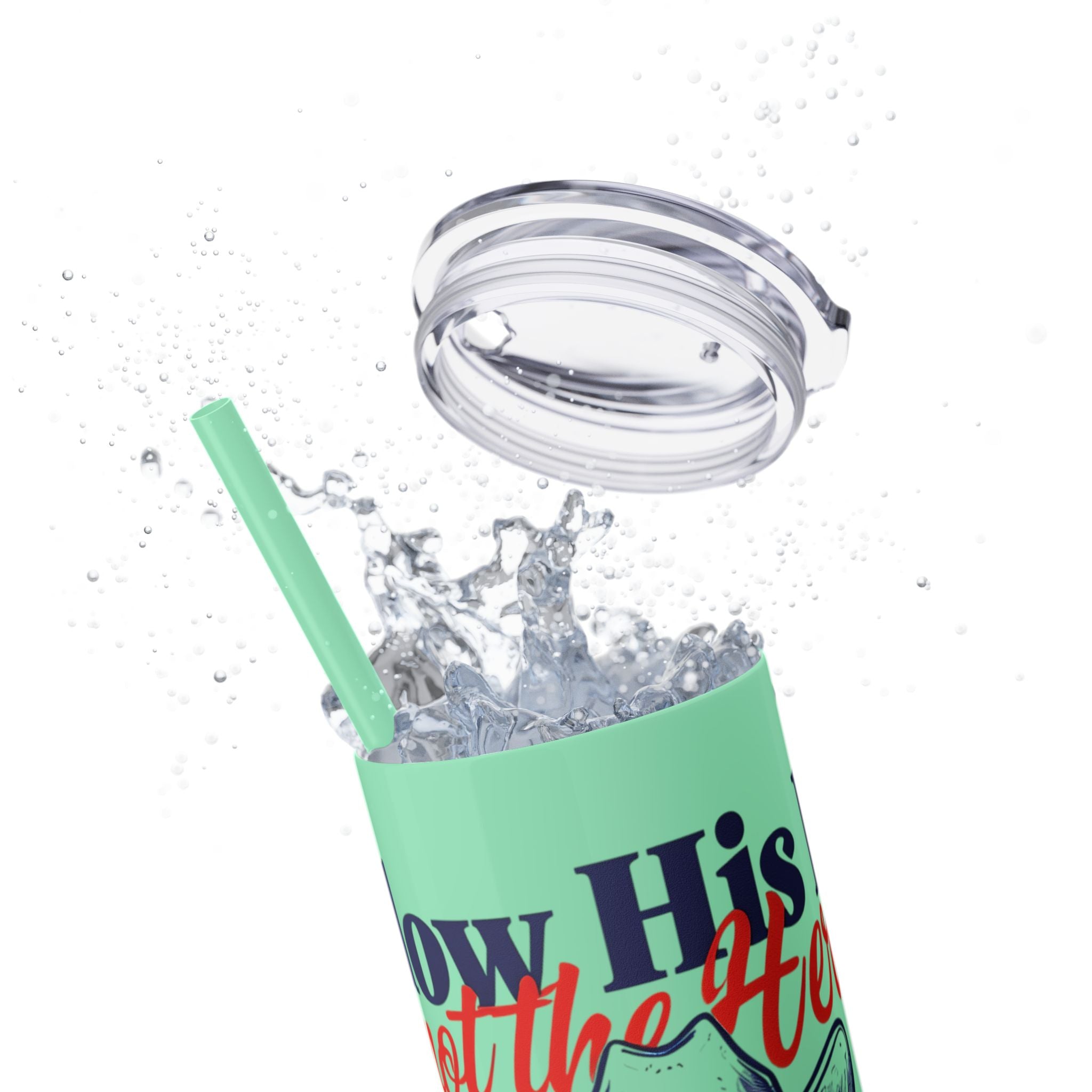 Follow His Lead, Not the Herd, 20 oz Insulated Skinny Tumbler | Stainless Steel Travel Cup | Christian Drinkware | Highland Cow