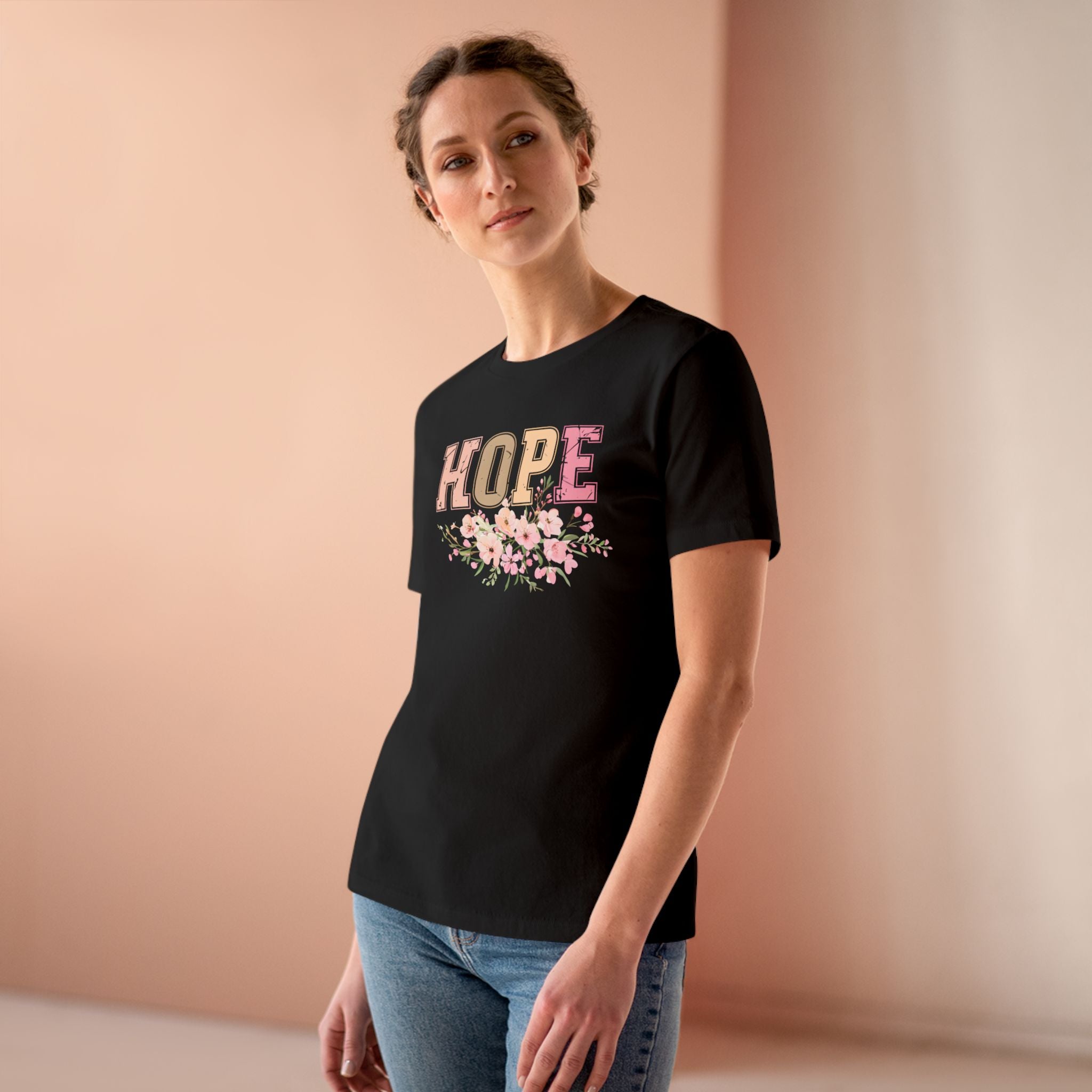 Hope Bella + Canvas Christian T-Shirt with Floral Design – Faith-Based Shirt for Women, Bible Verse Inspired Gift Idea