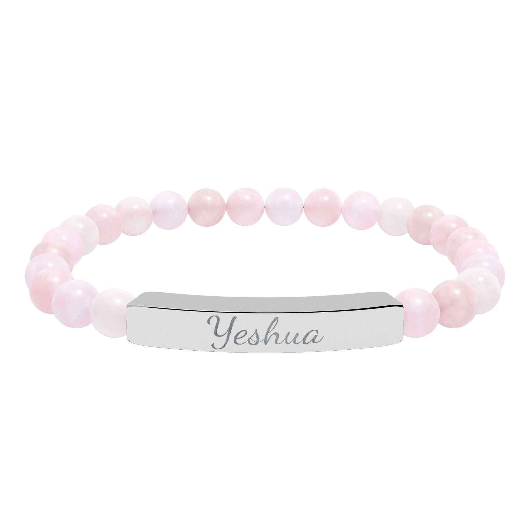 Yeshua Engraved Christian Bracelet | Faith-Based Jewelry for Women | Stainless Steel Bar Bracelet | Christian Gift for Her