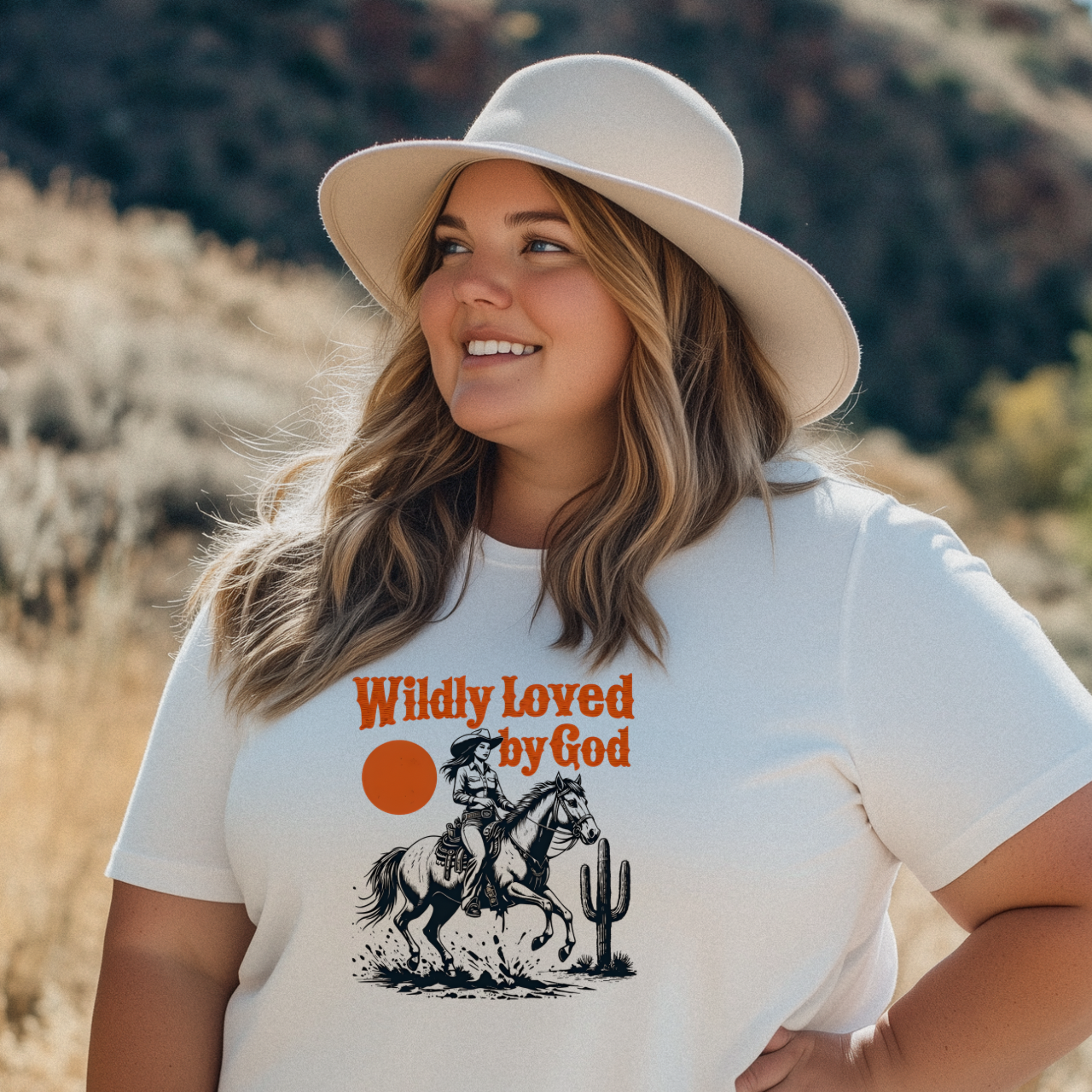 Wildly Loved by God Christian women's graphic tee — faith t-shirt gift for her unisex cotton