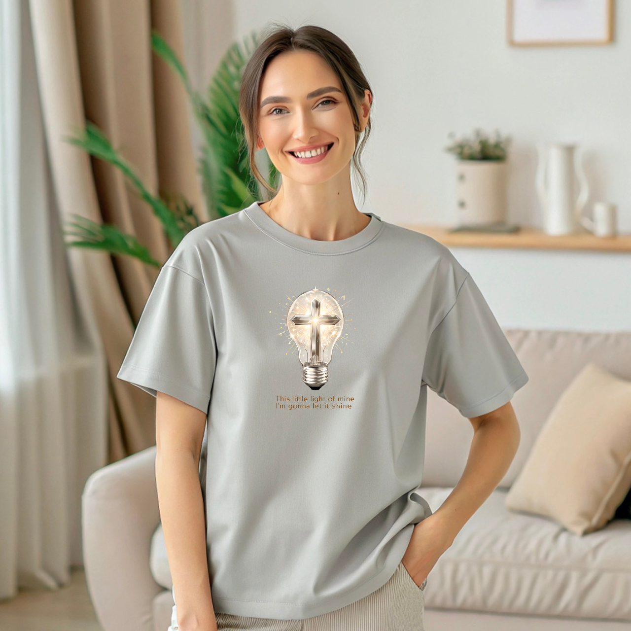 This Little Light of Mine Christian unisex soft cotton t-shirt — faith graphic tee gift for adults