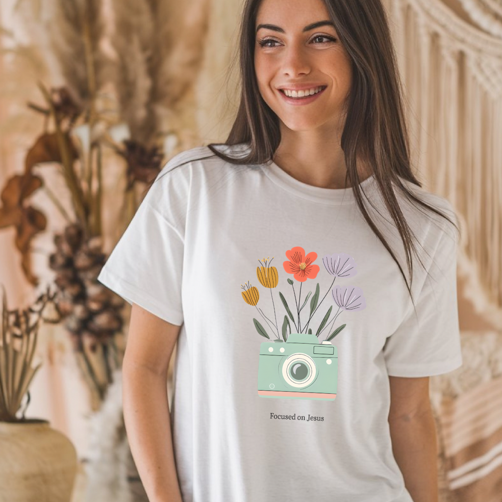 Focused on God Christian Gildan unisex crewneck t-shirt — faith graphic tee gift for her