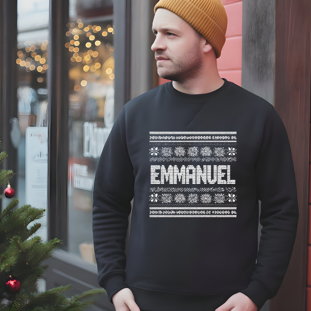 Emmanuel Gildan Unisex Christmas Crewneck Sweatshirt |Christian Holiday Gift