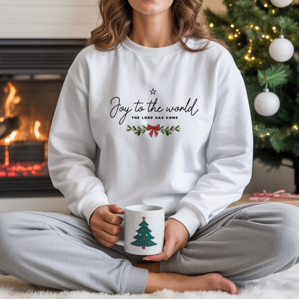Joy to the World Comfort Colors Unisex Sweatshirt | Cozy Holiday Gift, Casual Fashion, Christmas Apparel, Festive Sweater, Unisex Holiday Wear