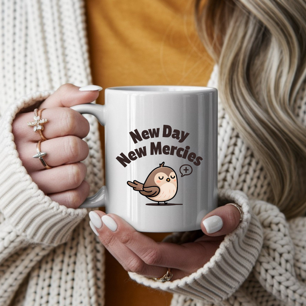 New Day New Mercies Christian Coffee Mug | Glossy Ceramic 11oz & 15oz | Faith Gift