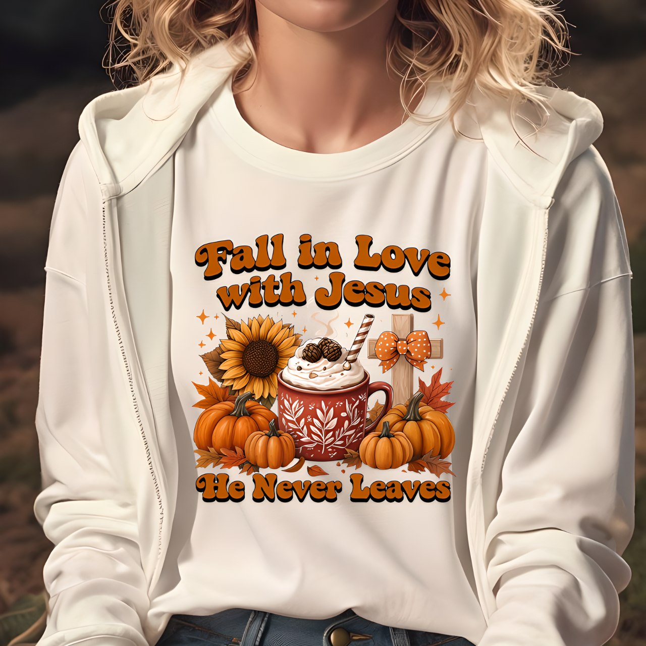 Fall in Love with Jesus Unisex Garment Dyed Comfort Colors T-Shirt | Christian Fall T-Shirt | Faith Based Thanksgiving Tee | Unisex Religious Cotton Top