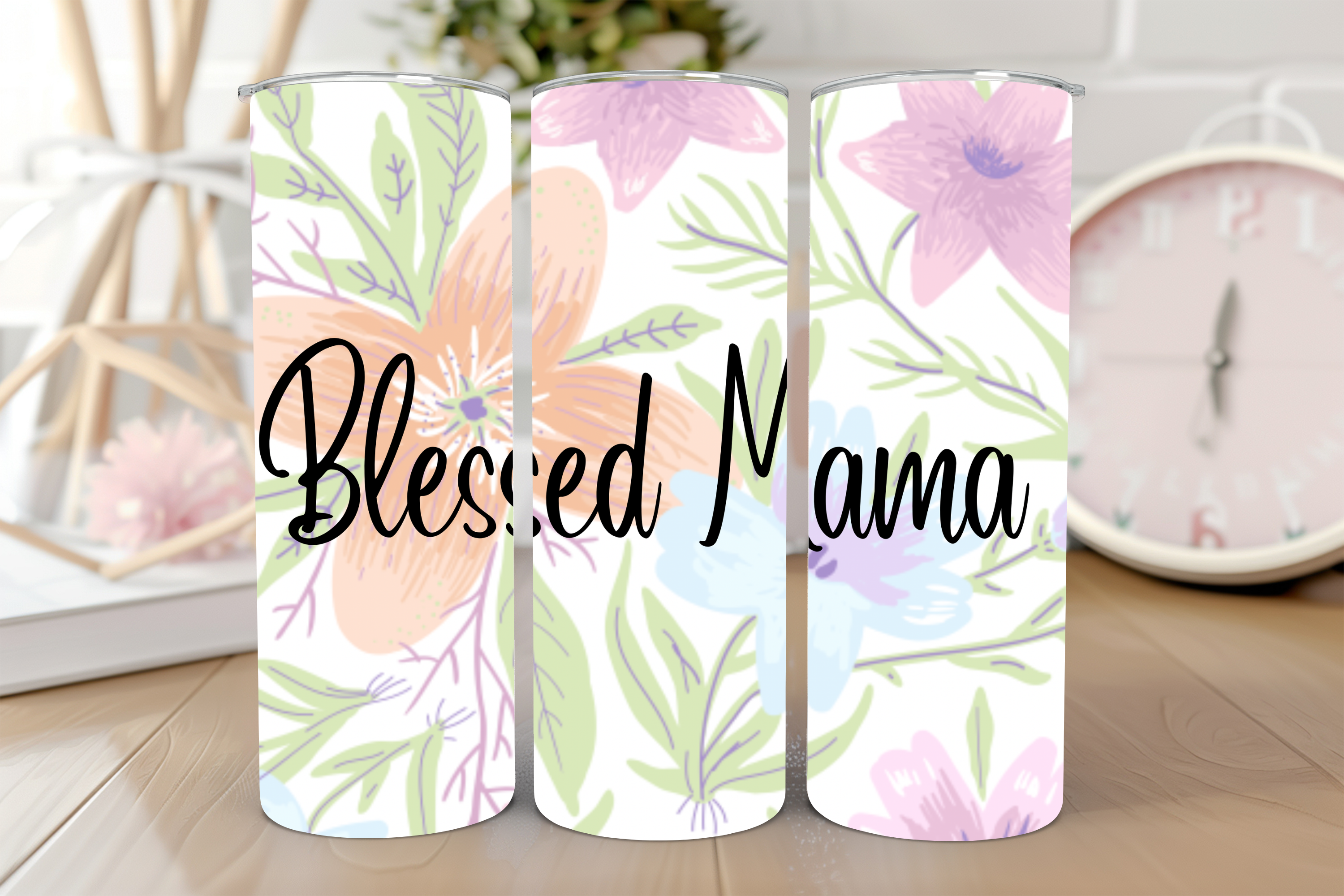 Blessed Mama 20oz Tumbler | Christian Mom Gift | Stainless Steel Travel Cup | Mother’s Day Gift for Mom