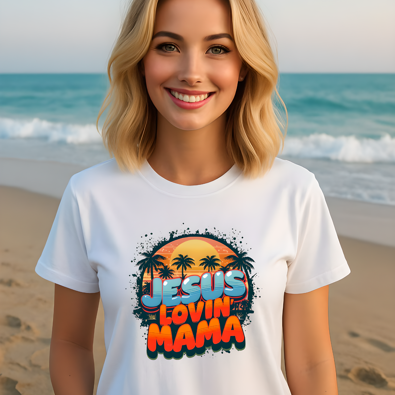 Jesus Lovin' Mama Gilden Unisex Softstyle T-Shirt, Casual Family Tee, Mother's Day Gift, Faith-Based Apparel, Christian Shirt