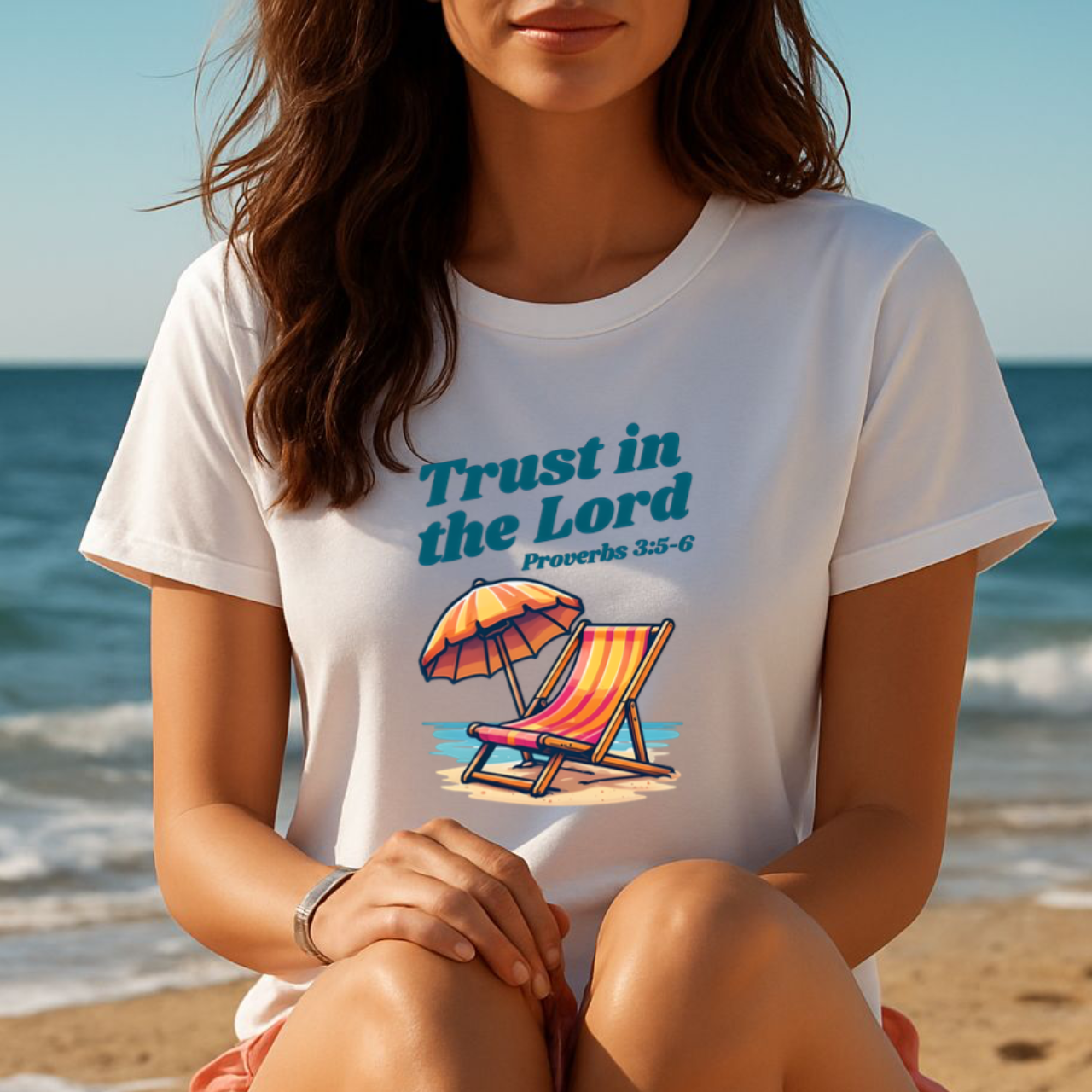 Trust in the Lord Gildan Christian T-Shirt | Beach Graphic Tee | Jesus Shirt | Faith Apparel