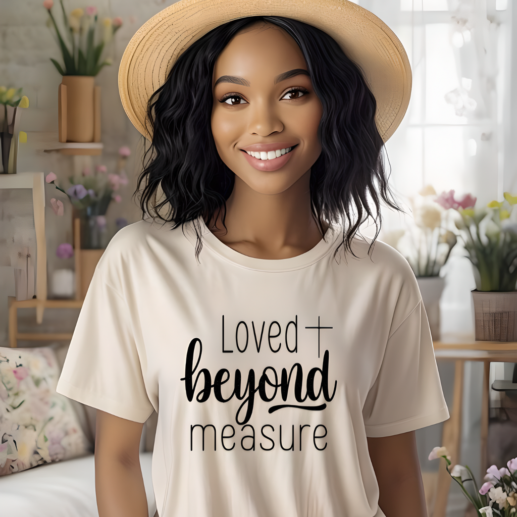 Loved Beyond Measure Unisex Garment-Dyed T-Shirt Soft Cotton Faith Shirt Christian Gift Tee S–4XL