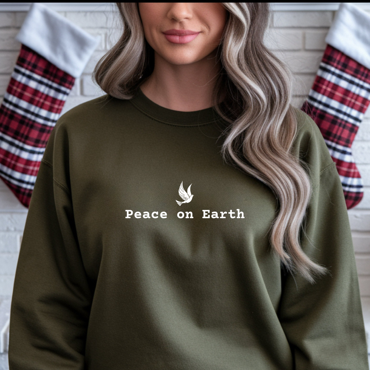 Peace on Earth Embroidered Gildan Christian Crewneck Unisex Sweatshirt | Christian gift | Christmas sweatshirt & gift