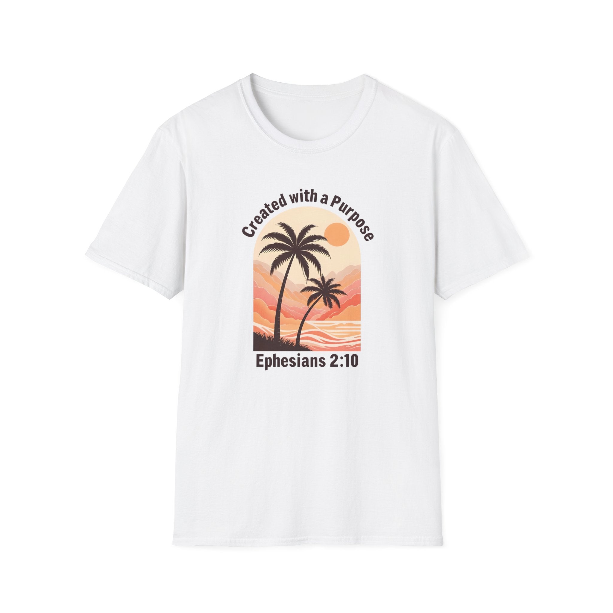 Created With A Purpose Ephesians 2:10 | Gilden Unisex T-shirt | Faith-Based Summer Tee