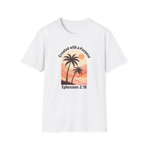 Created With A Purpose Ephesians 2:10 | Gilden Unisex T-shirt | Faith-Based Summer Tee