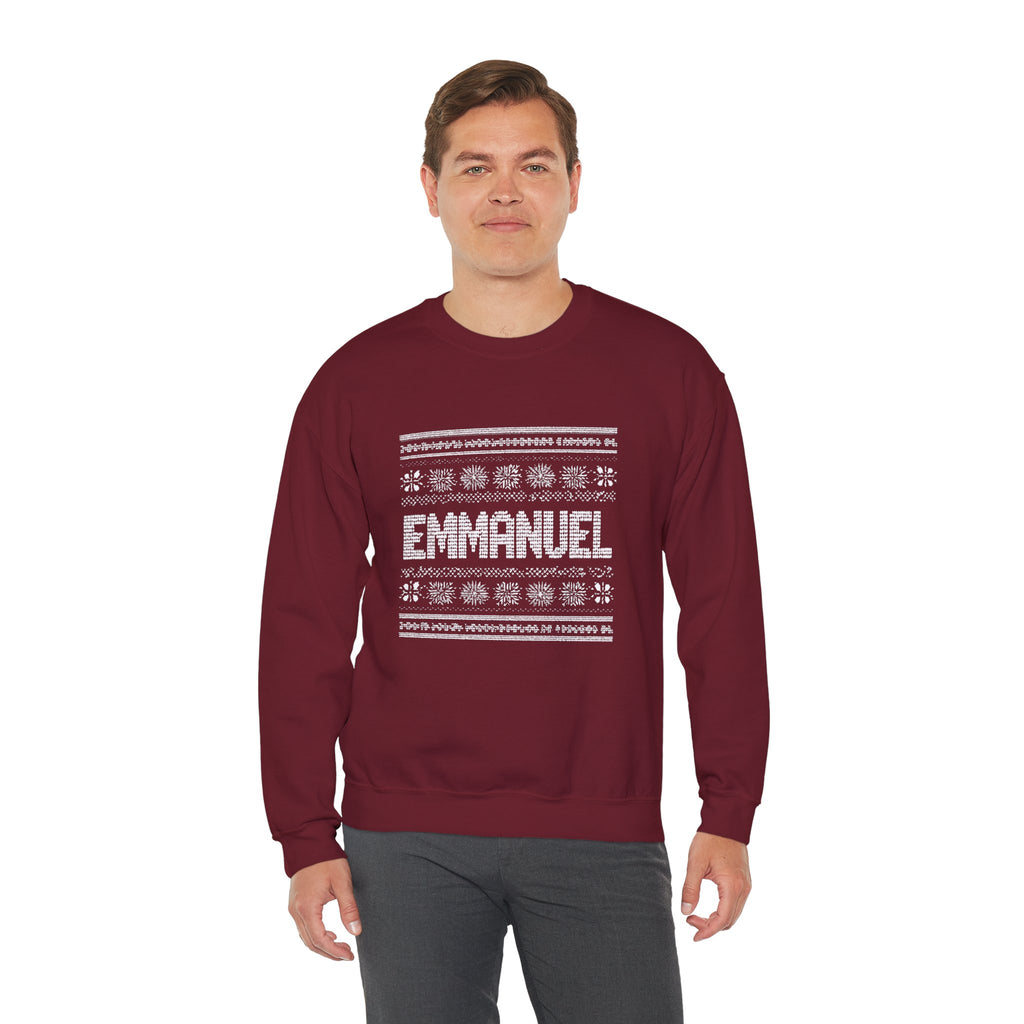 Emmanuel Gildan Unisex Christmas Crewneck Sweatshirt |Christian Holiday Gift