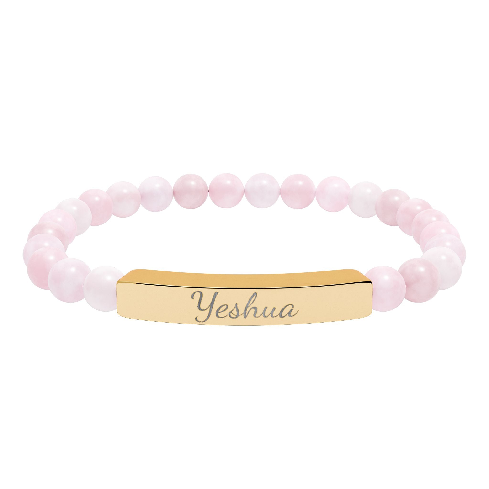 Yeshua Engraved Christian Bracelet | Faith-Based Jewelry for Women | Stainless Steel Bar Bracelet | Christian Gift for Her