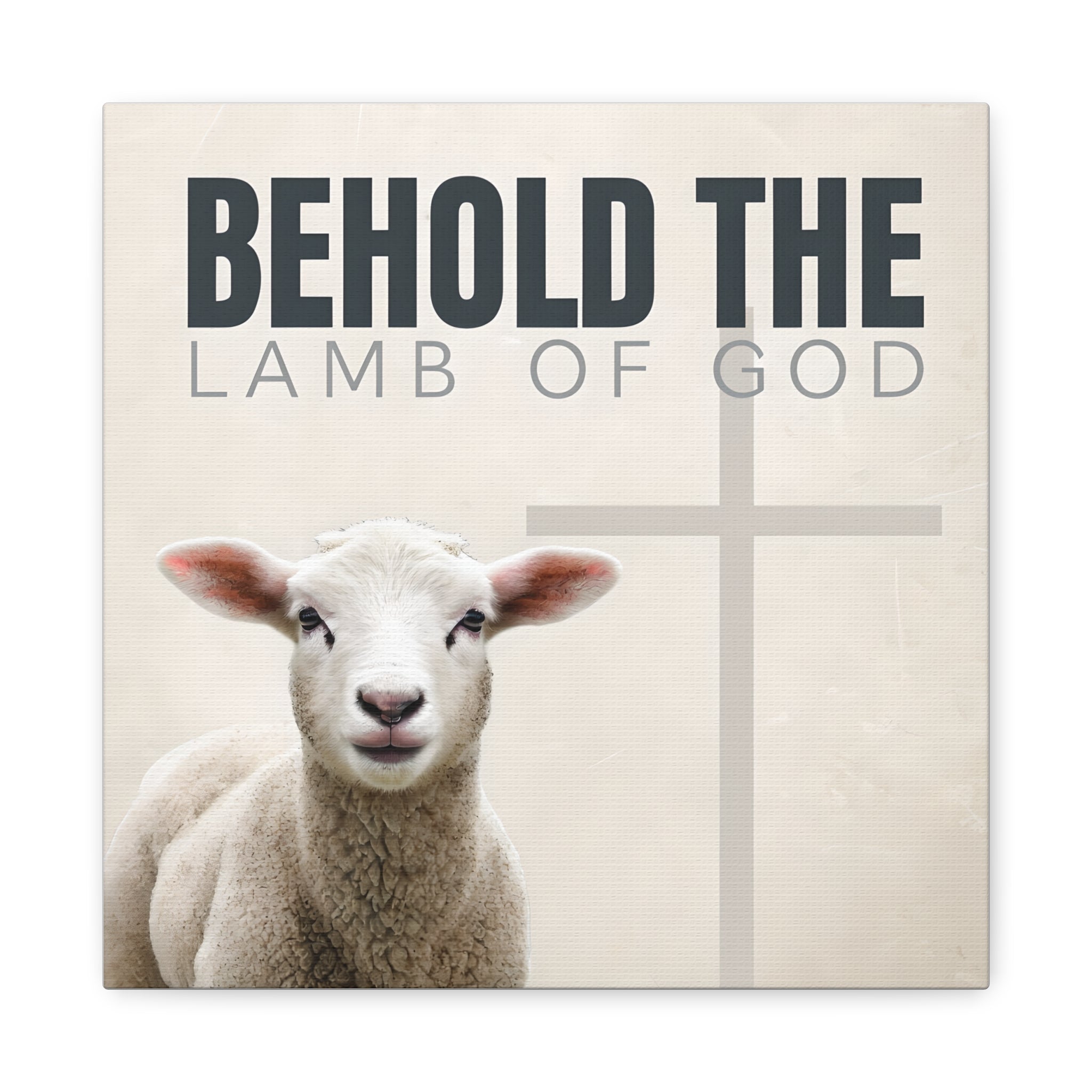 Behold the Lamb of God Canvas – Christian Wall Art with Lamb & Cross Design (Multiple Sizes)