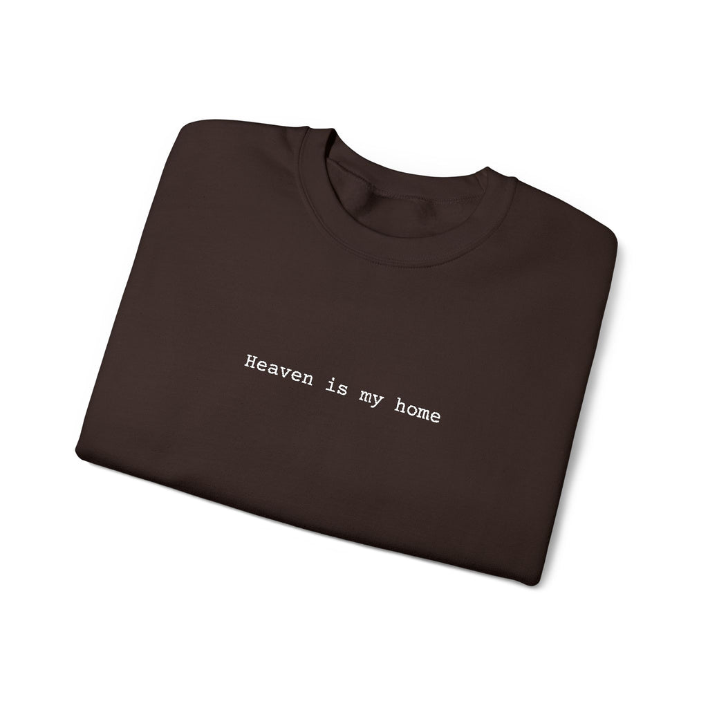 Embroidered Heaven is my Home Christian Unisex Crewneck Gildan Sweatshirt