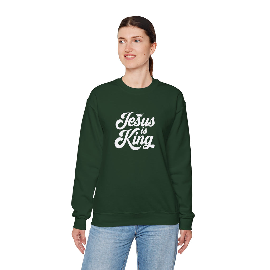 Jesus Is King Christian Gildan Unisex Crewneck Sweatshirt | Faith Apparel |  Religious Gift