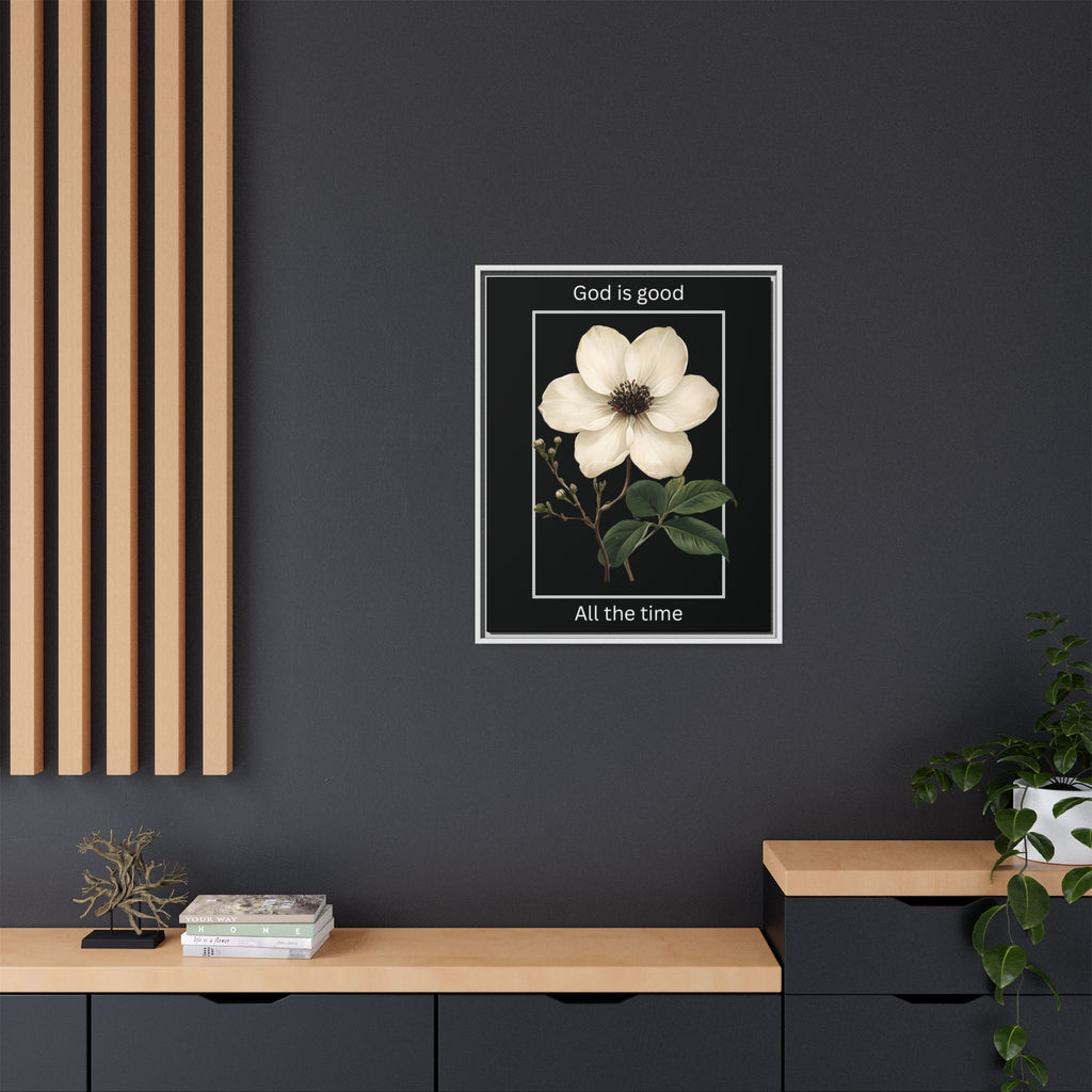 God is Good All The Time Christian Framed Matte Canvas Wall Art | Faith Inspirational Home Decor