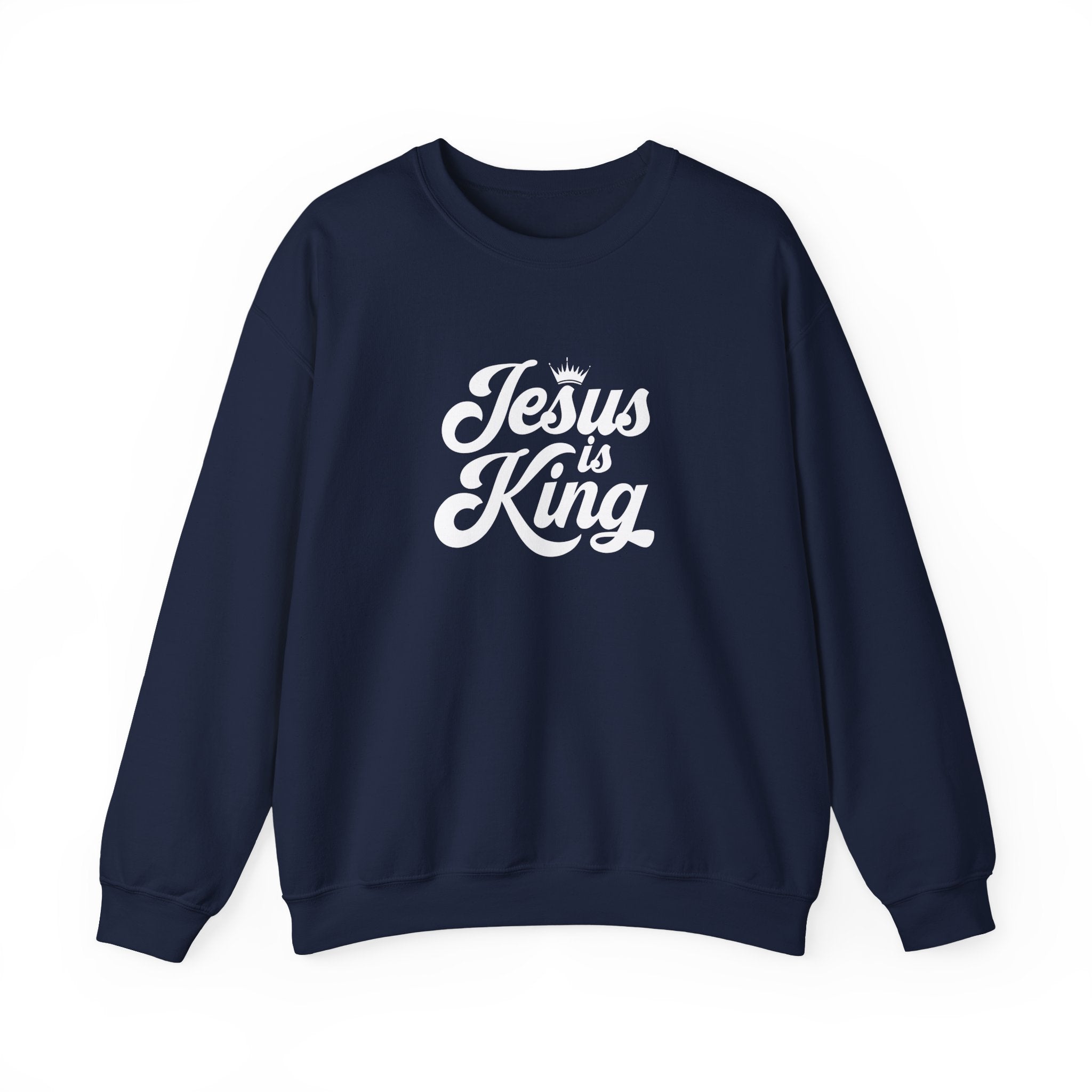 Jesus Is King Christian Gildan Unisex Crewneck Sweatshirt | Faith Apparel |  Religious Gift