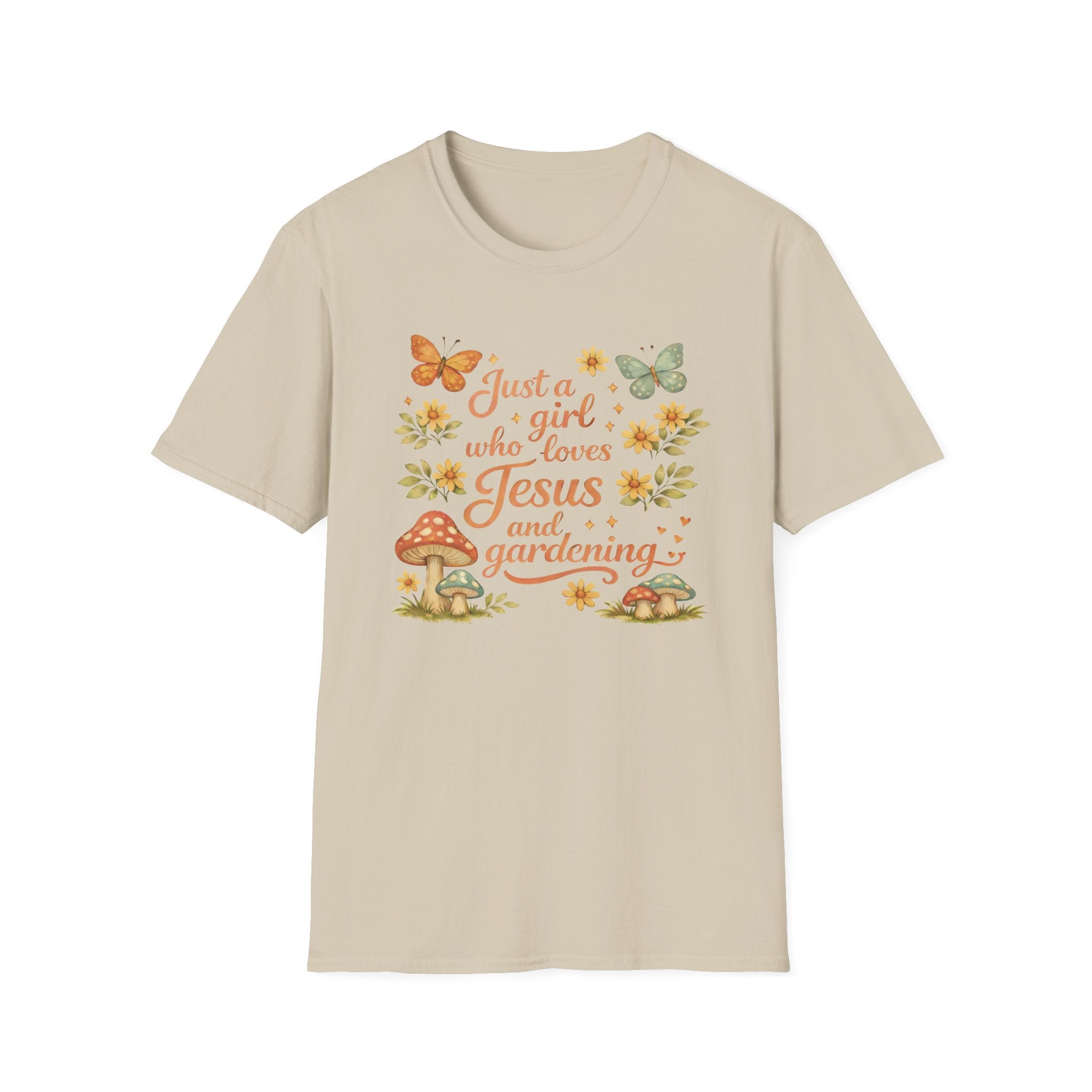 Just A Girl Who Loves Jesus and Gardening Gildan Unisex Tshirt | Christian Gardening T-Shirt | Faith Shirt | Cotton Tee