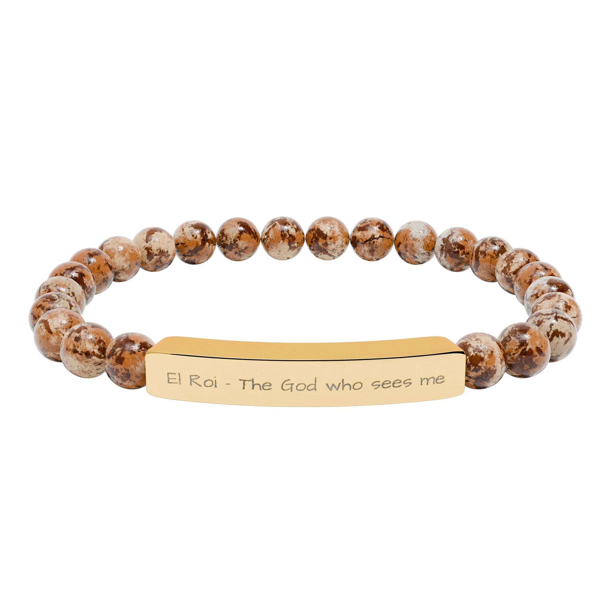 El Roi Christian Bracelet for Women | Natural Stone Stretch | Faith Jewelry Gift