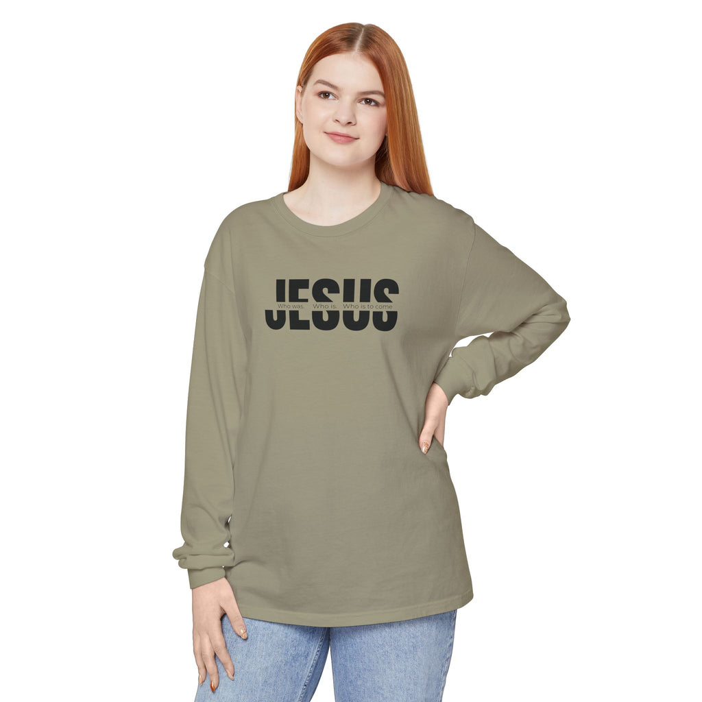 Jesus Comfort Colors Christian Long Sleeve Shirt | Faith Graphic Tee | Garment Dyed Cotton