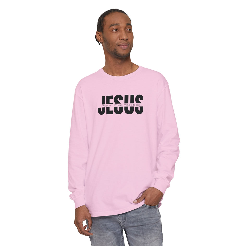 Jesus Comfort Colors Christian Long Sleeve Shirt | Faith Graphic Tee | Garment Dyed Cotton