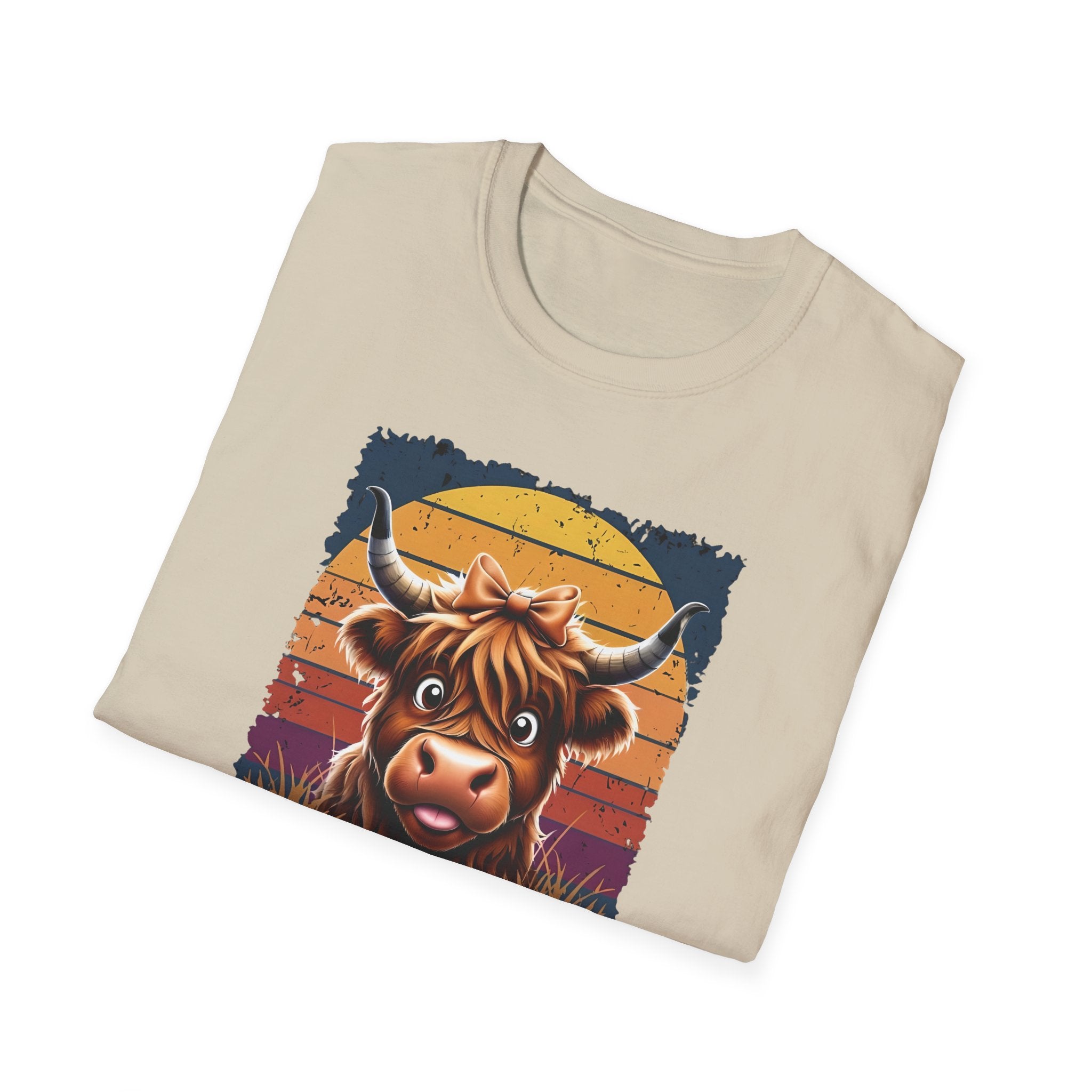 Follow Jesus Not The Herd Gildan Softstyle Unisex Tshirt | Highland Cow Christian Graphic T Shirt