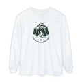 Walk by Faith, Not By Sight Comfort Colors Unisex Long Sleeve Shirt | Faith Mountain Graphic Tee | Garment Dyed Cotton