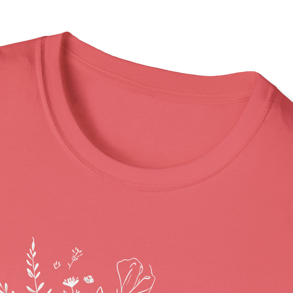 Created with Purpose Carried By Grace Christian Floral Gildan T-Shirt Women’s Faith Shirt Minimalist Design Soft Cotton Tee