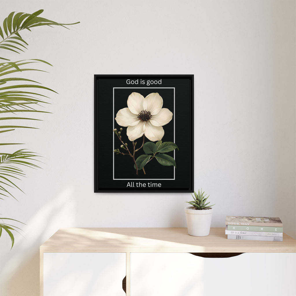 God is Good All The Time Christian Framed Matte Canvas Wall Art | Faith Inspirational Home Decor