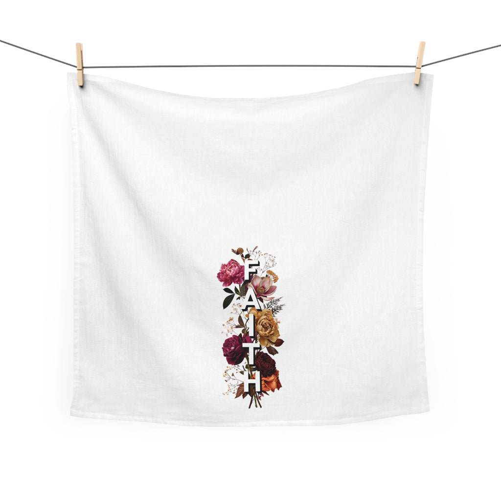 Floral Faith Tea Towel | Inspirational Kitchen Decor, Gifts for Home, Wedding, Housewarming, Spring Decor, Faith-Based Living