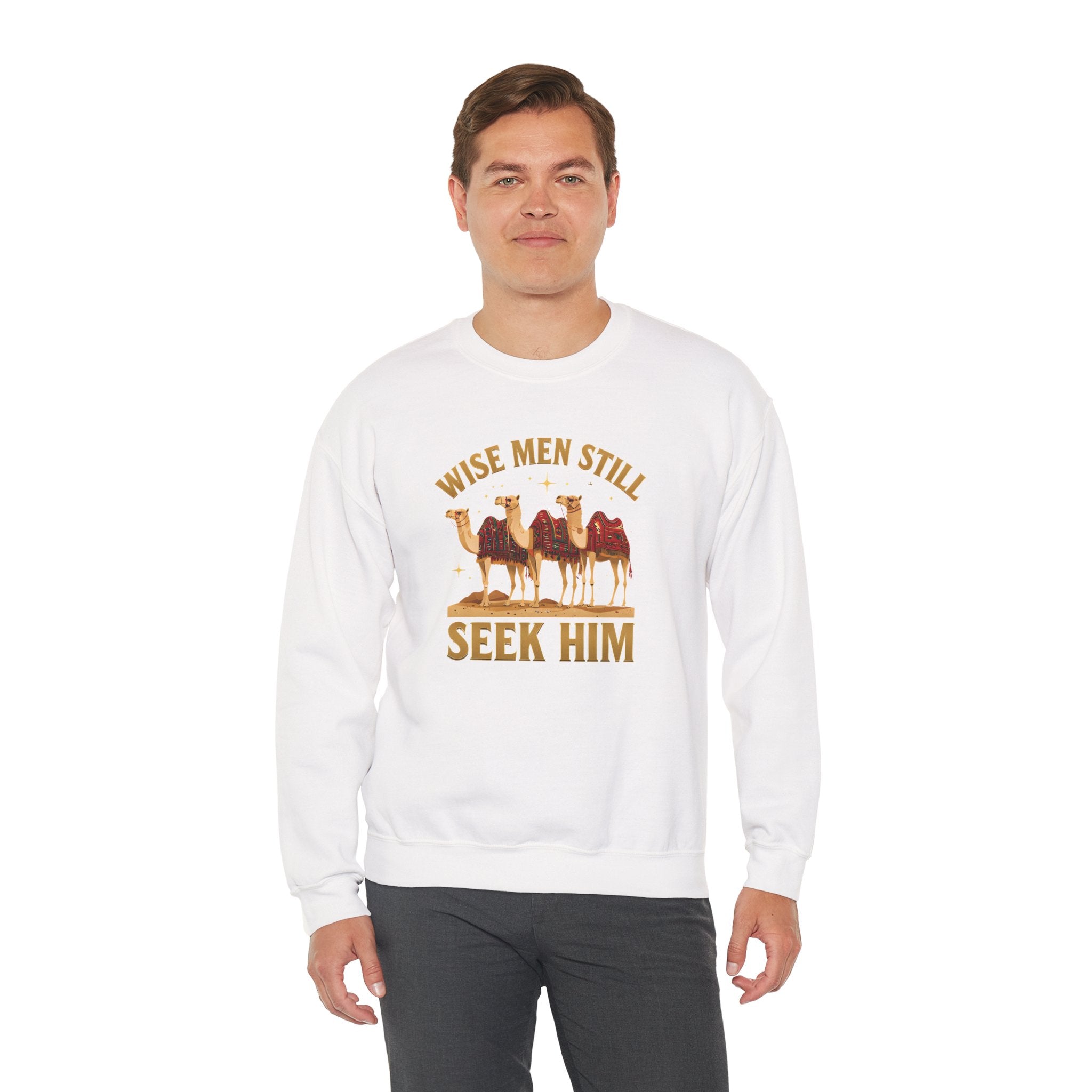 Wise Men Still Seek Him Gildan Unisex Crewneck Sweatshirt | Gift for Men | Religious Holiday Apparel