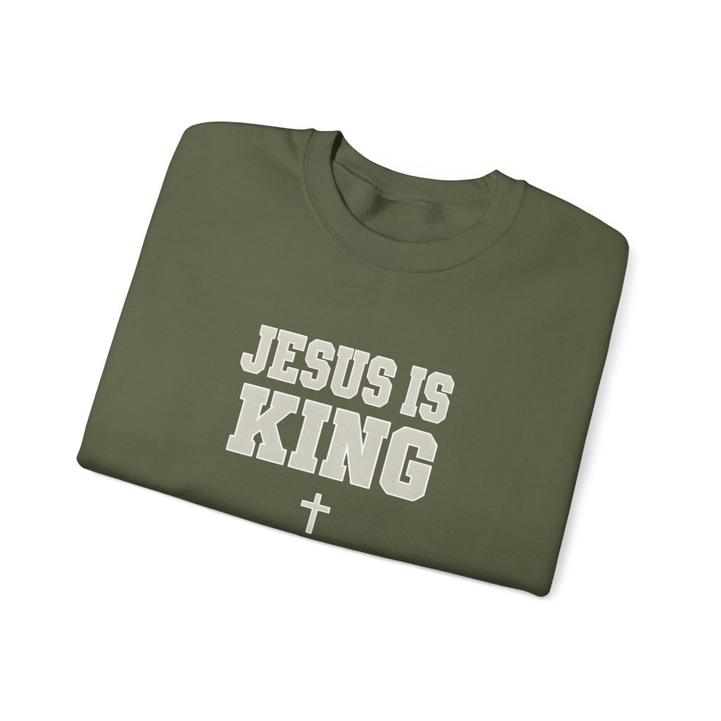 Jesus is King Gildan Unisex Crewneck Sweatshirt | Christian Apparel | Inspirational Gift | Cozy Everyday Wear