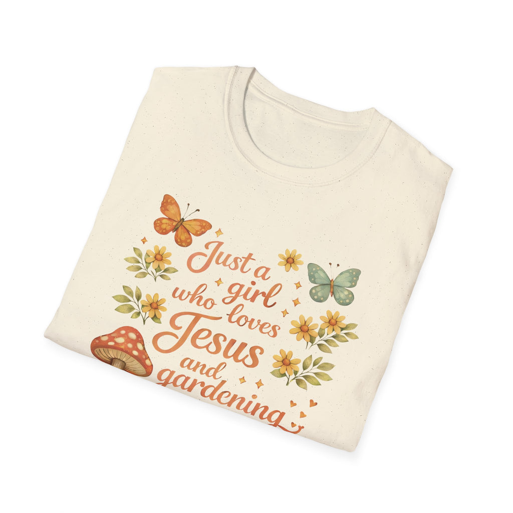 Just A Girl Who Loves Jesus and Gardening Gildan Unisex Tshirt | Christian Gardening T-Shirt | Faith Shirt | Cotton Tee