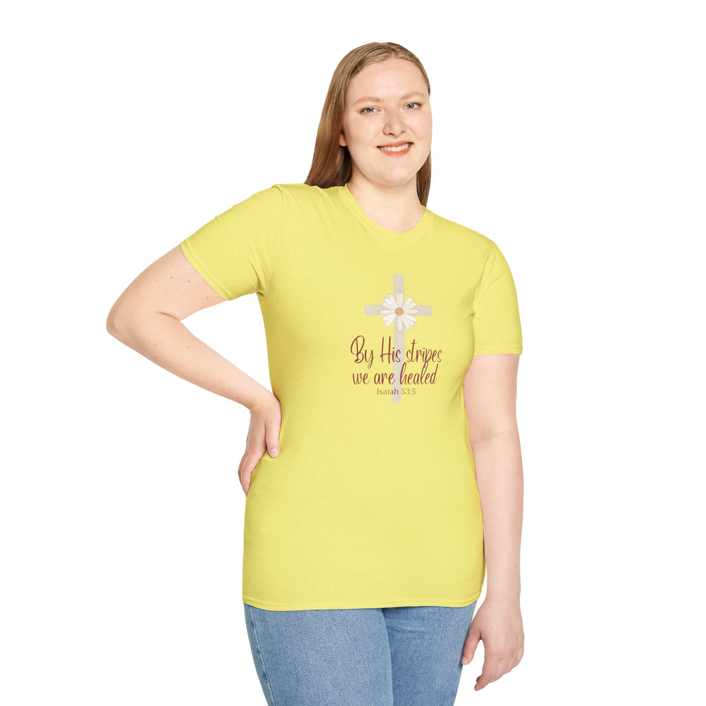 By His Stripes We Are Healed | Isaiah 53:5 | Christian Gildan T Shirt