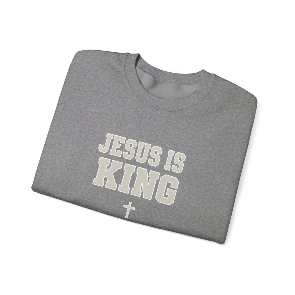 Jesus is King Gildan Unisex Crewneck Sweatshirt | Christian Apparel | Inspirational Gift | Cozy Everyday Wear
