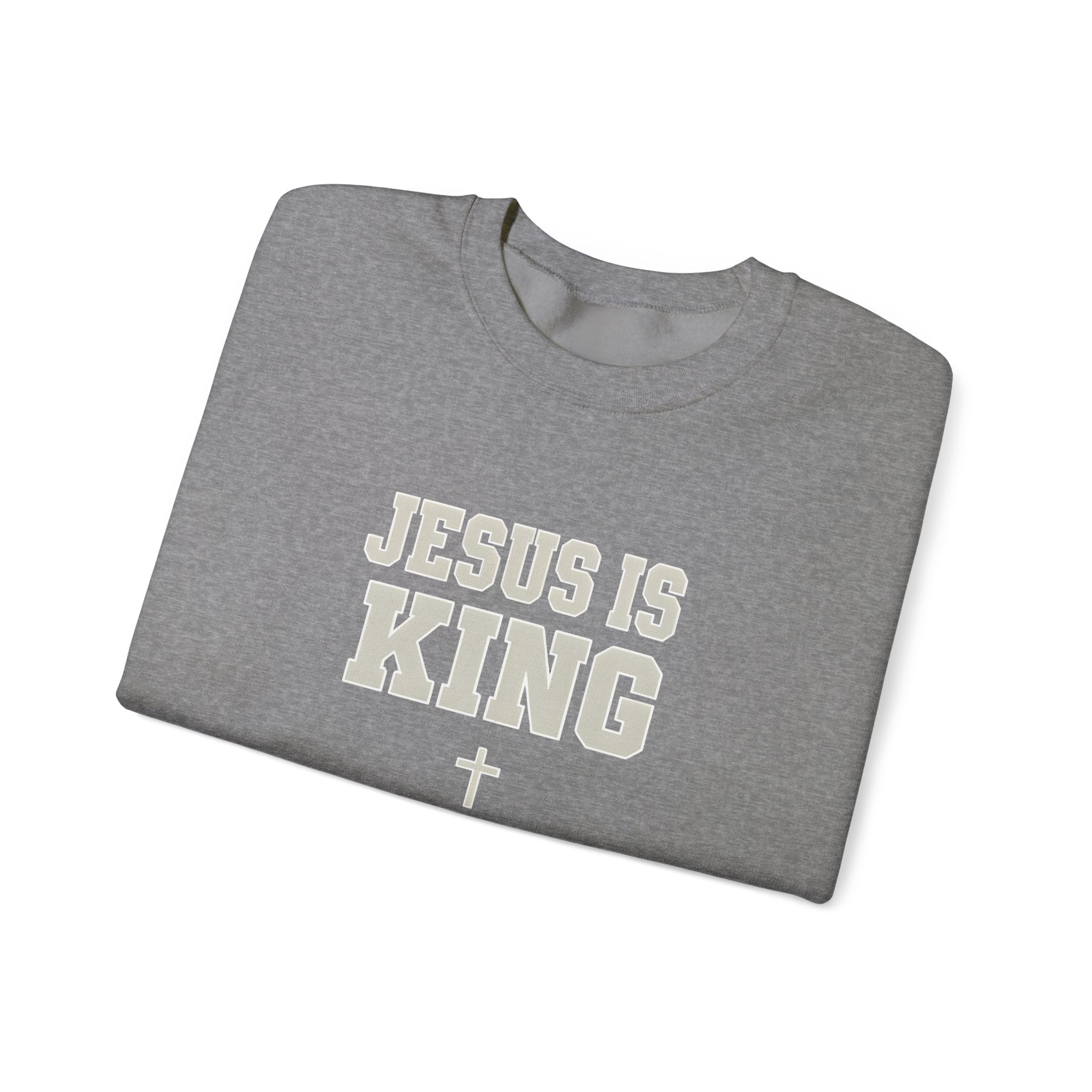 Jesus is King Gildan Unisex Crewneck Sweatshirt | Christian Apparel | Inspirational Gift | Cozy Everyday Wear