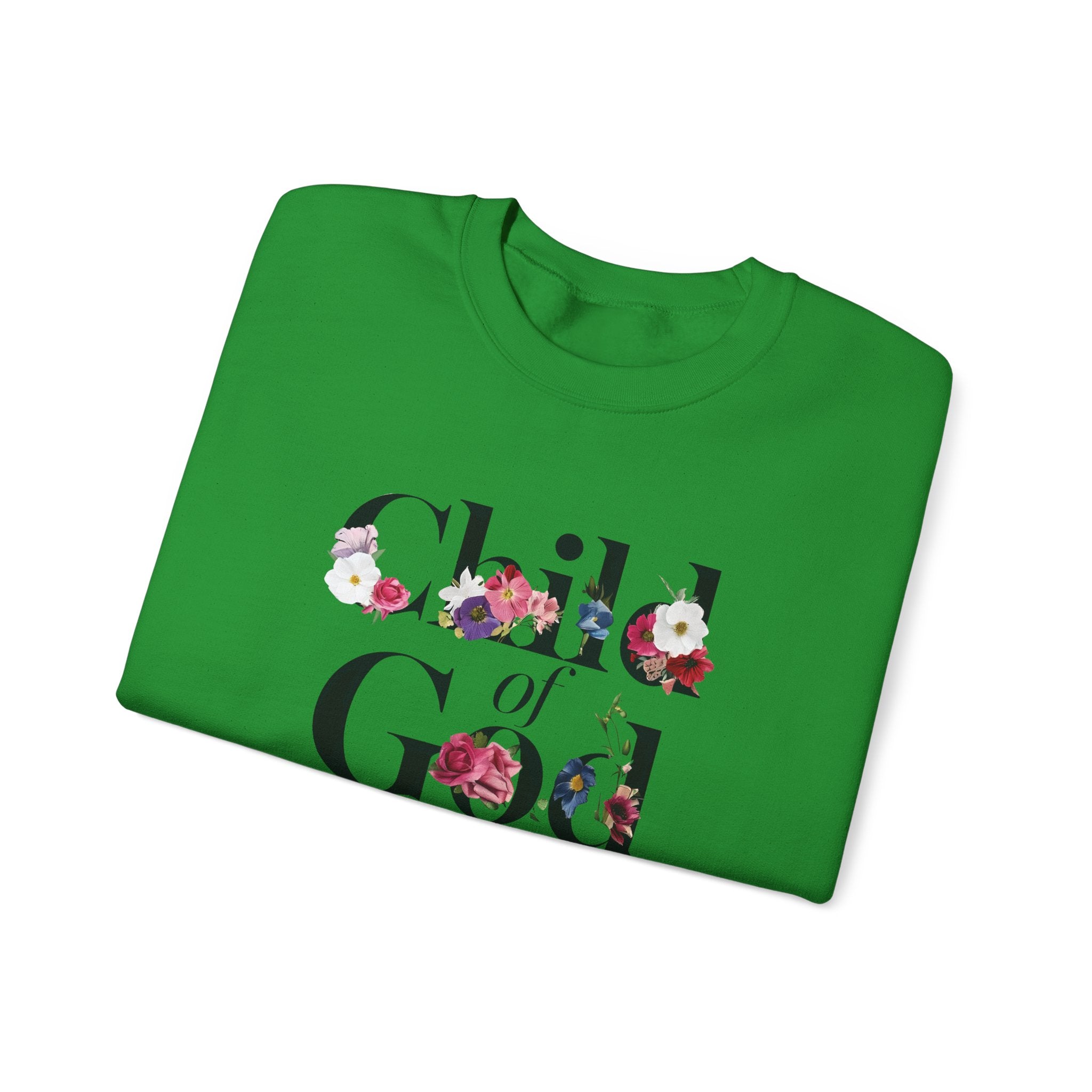 Child of God Floral Christian Gildan Crewneck Sweatshirt | Faith Inspirational Gift