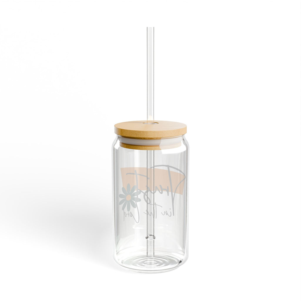 Trust in the Lord Glass Tumbler – 16oz Christian Cup with Bamboo Lid & Straw