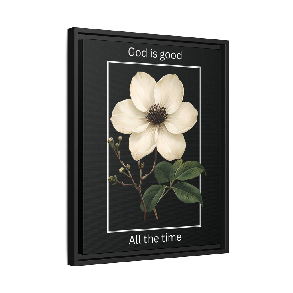 God is Good All The Time Christian Framed Matte Canvas Wall Art | Faith Inspirational Home Decor