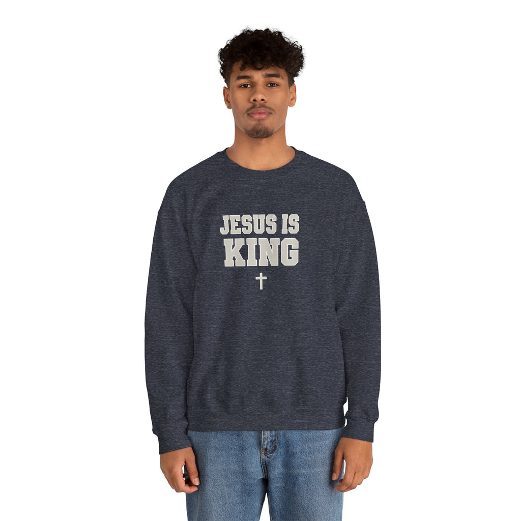 Jesus is King Gildan Unisex Crewneck Sweatshirt | Christian Apparel | Inspirational Gift | Cozy Everyday Wear