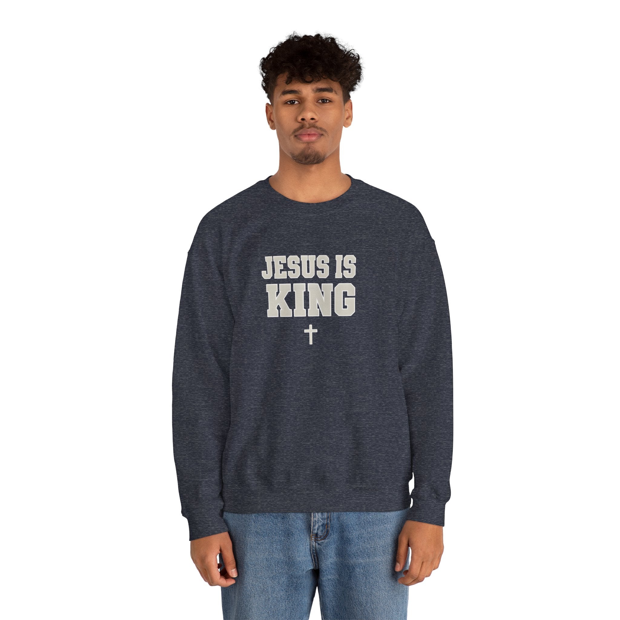Jesus is King Gildan Unisex Crewneck Sweatshirt | Christian Apparel | Inspirational Gift | Cozy Everyday Wear